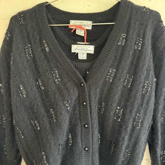 Vintage 80s Saks Fifth Avenue Sweater Set / Tank and Cardigan - Picture 6 of 8